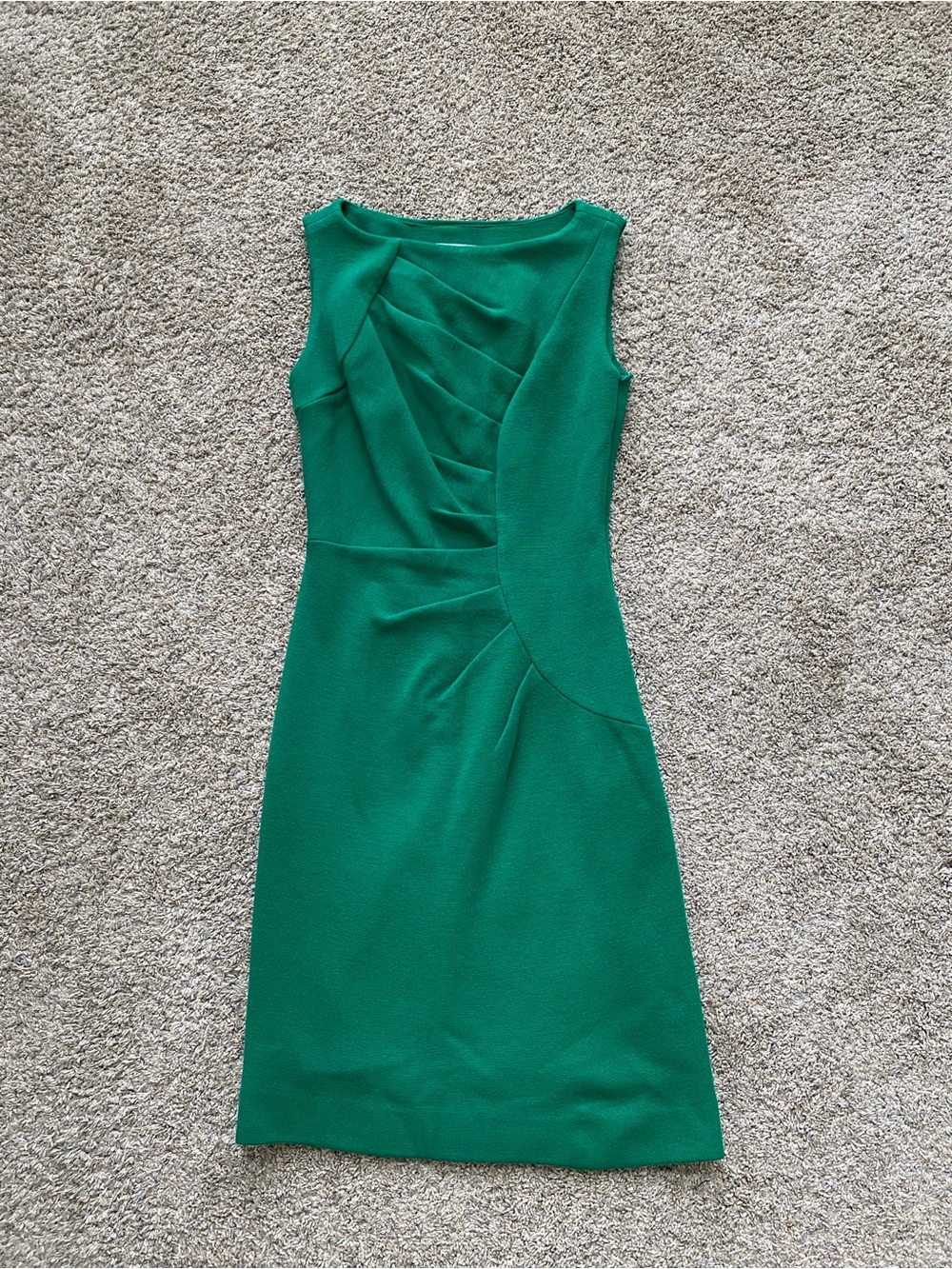 Milly of New York Emerald Green Wool blend Holiday Sleeveless Sheath Dress